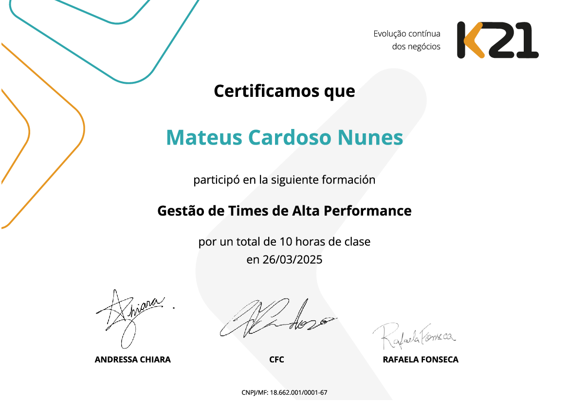 Certificado K21